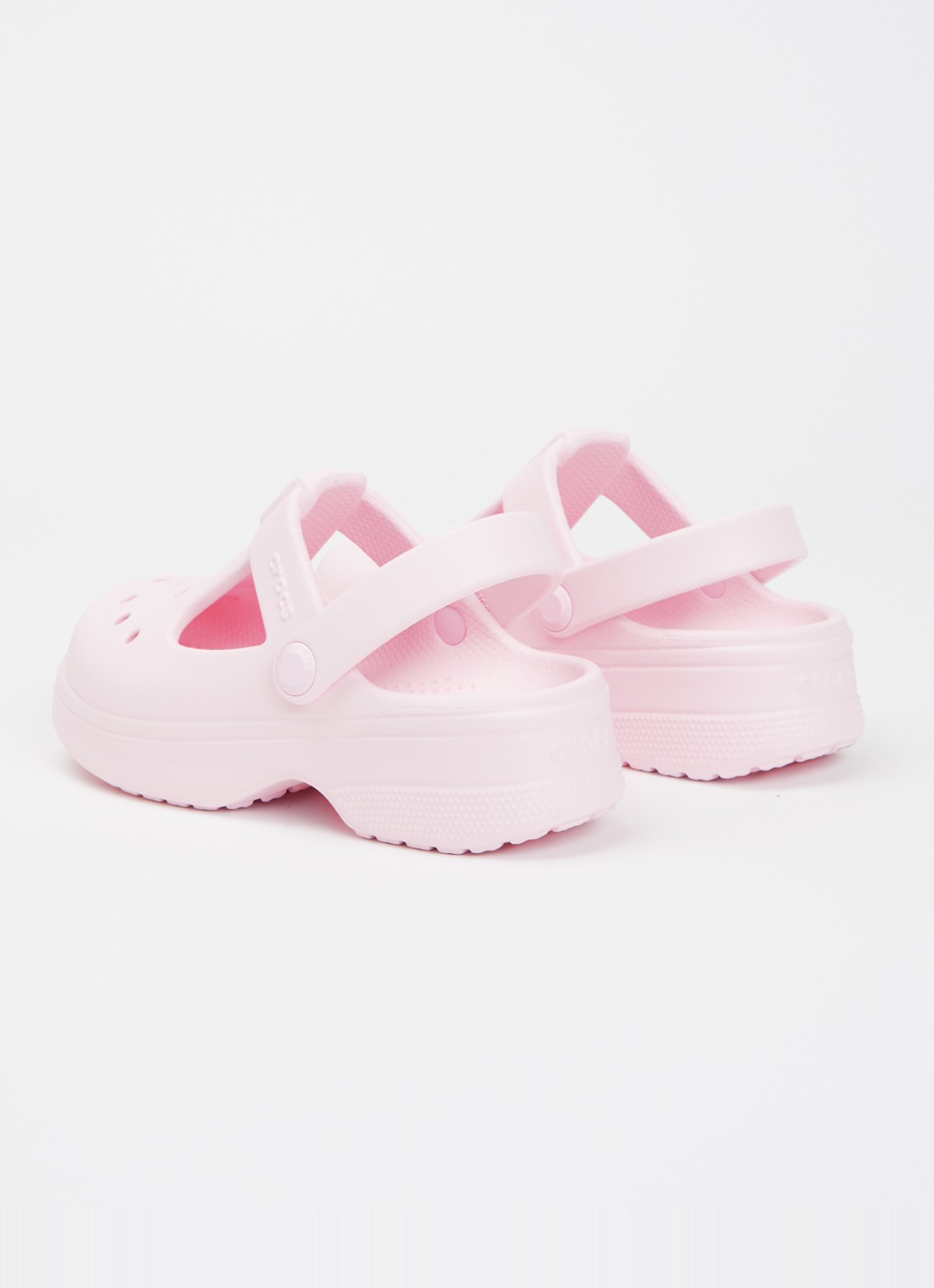 Crocs Classic Mary Jane instapper met logo - achterkant 2 lichtroze