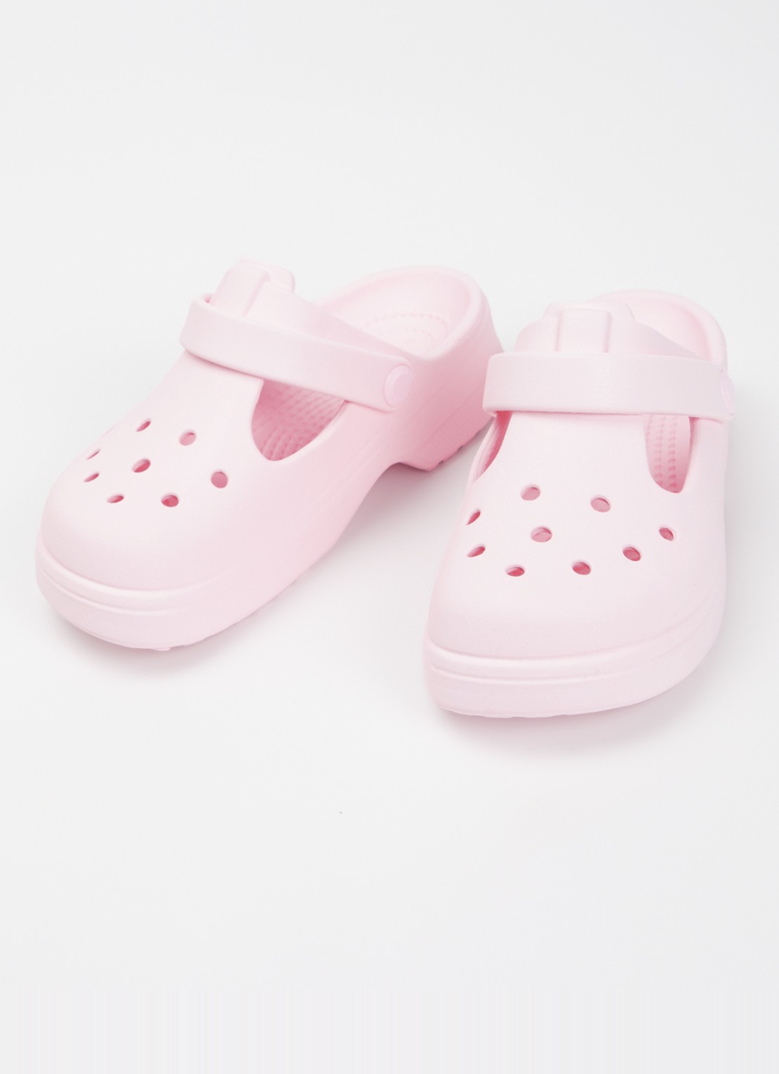 Crocs Classic Mary Jane instapper met logo - voorkant 4 lichtroze