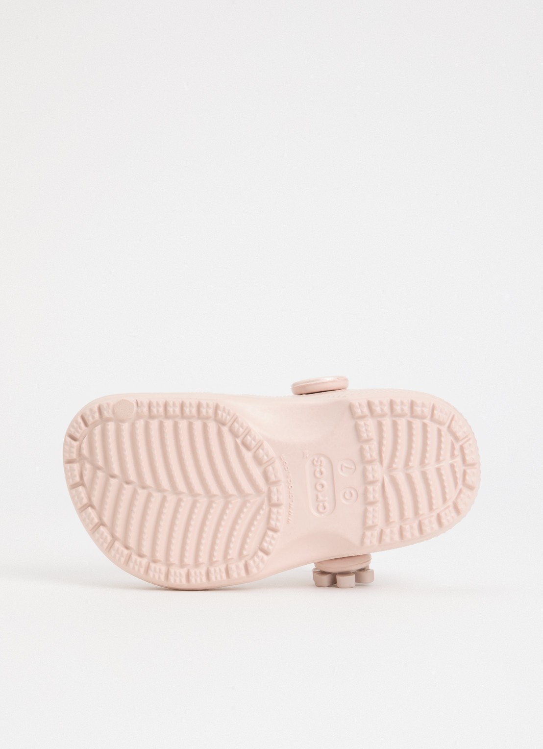 Crocs Classic Pearl Shine Clog instapper met logo - detail 3 lichtroze