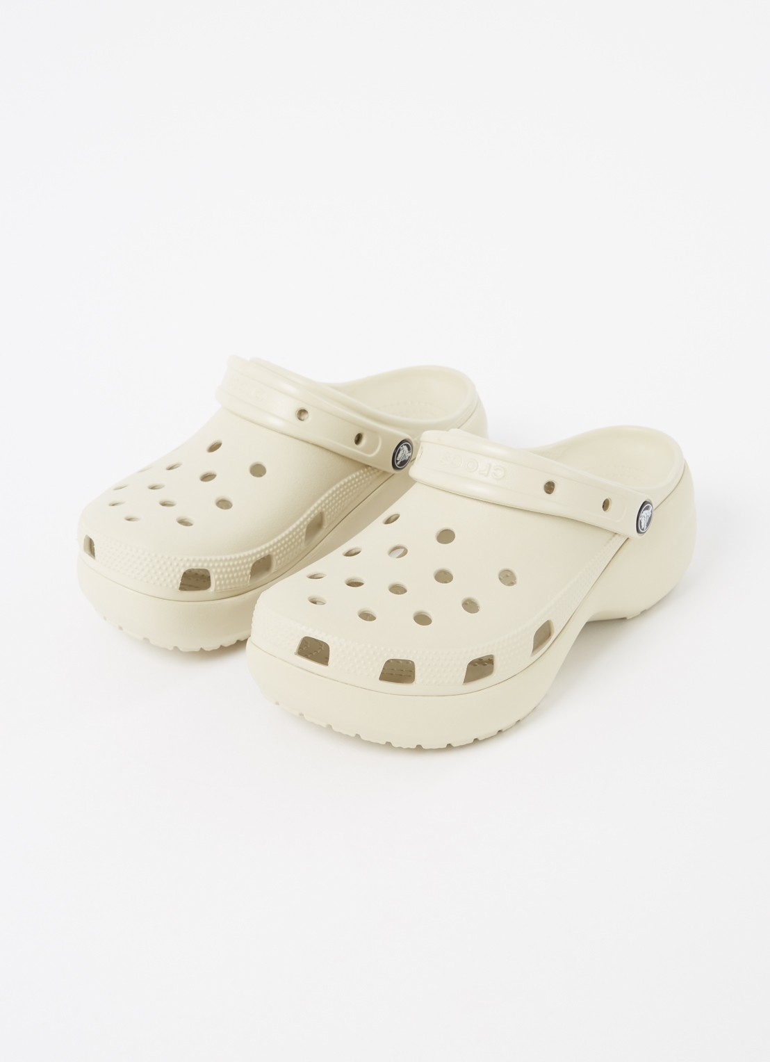 Crocs Classic Platform instapper - detail ivoor