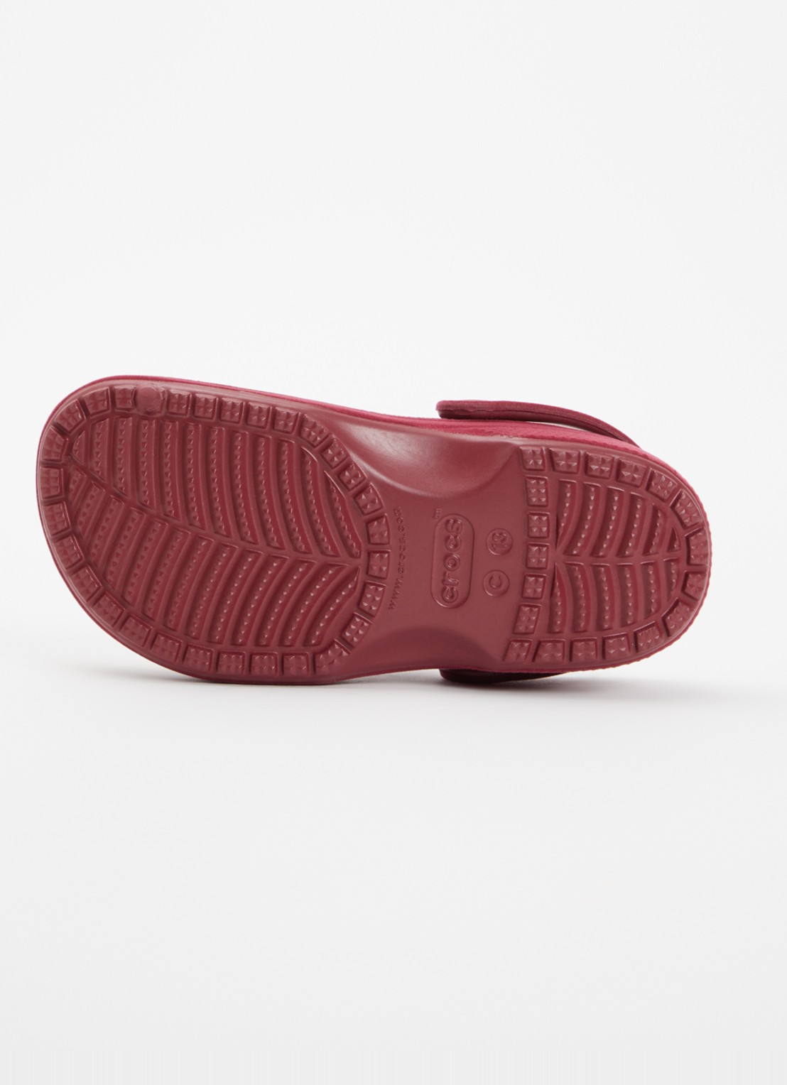 Crocs Classic Velvet Clog instapper van rubber - detail bordeauxrood
