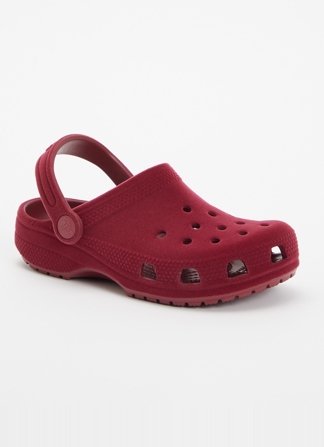 Crocs Classic Velvet Clog instapper van rubber - voorkant 3 bordeauxrood