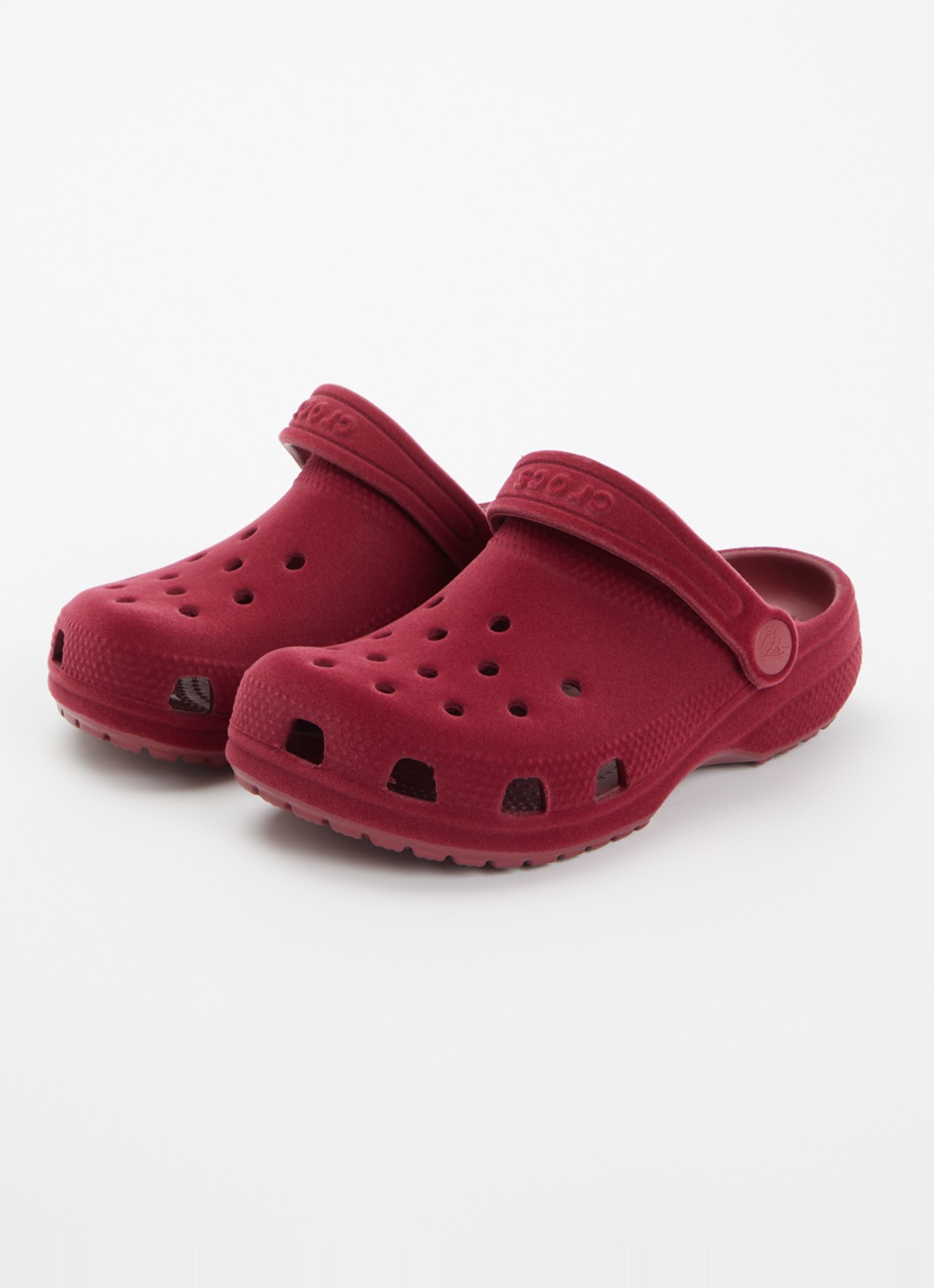 Crocs Classic Velvet Clog instapper van rubber - voorkant 4 bordeauxrood