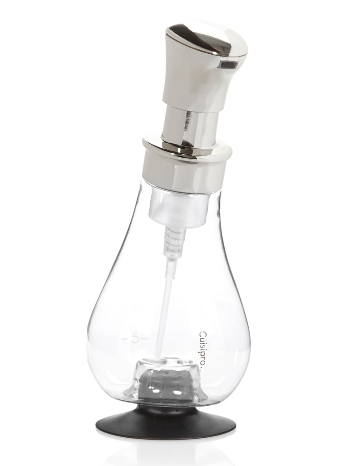 Cuisipro Zeepdispenser met schuimpomp 390 ml - voorkant zilver