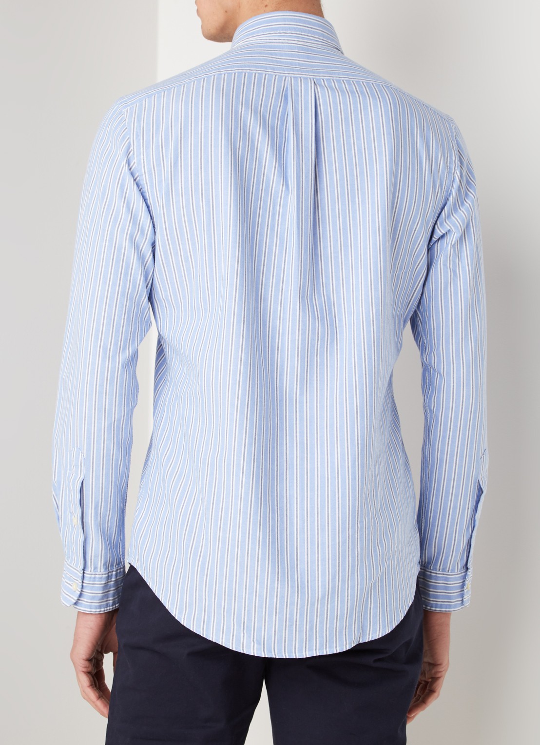 Custom fit button down-overhemd - achterkant 2 patterned - blue