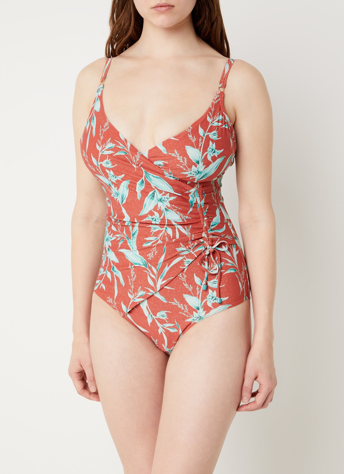 Cyell Badpak met uitneembare vulling en lurex - detail 2 roestbruin