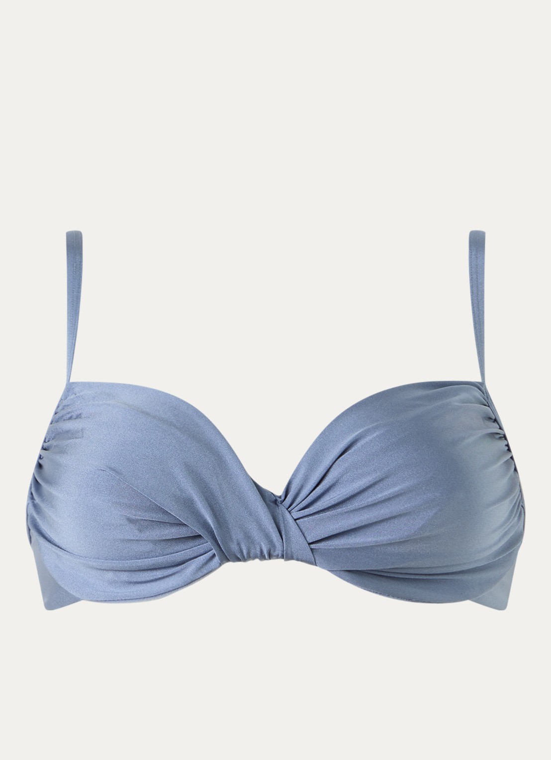 Cyell Beugel bikinitop met metallic finish - voorkant 3 staalblauw