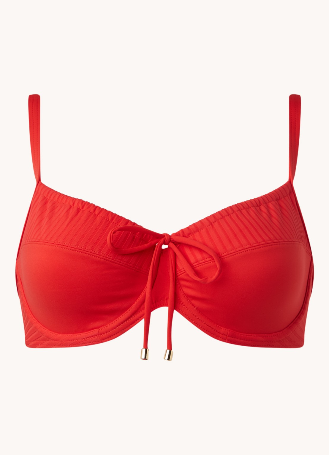 Cyell Beugel bikinitop met strikdetail - voorkant 3 steenrood