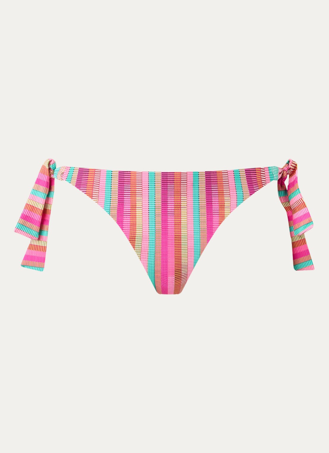 Cyell Bikinislip met streepprint - voorkant donkerroze