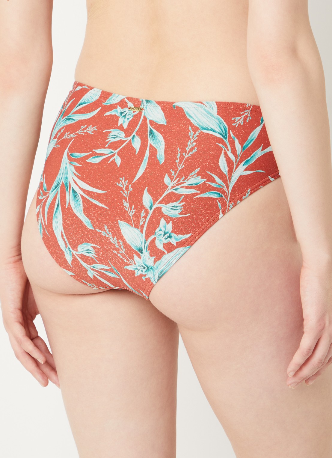 Cyell High waisted bikinislip met print - achterkant 3 steenrood