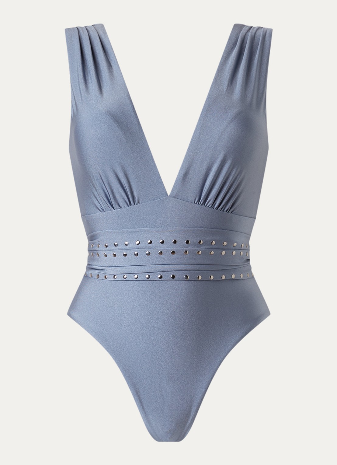 Cyell Infinity voorgevormd badpak met studs - voorkant staalblauw