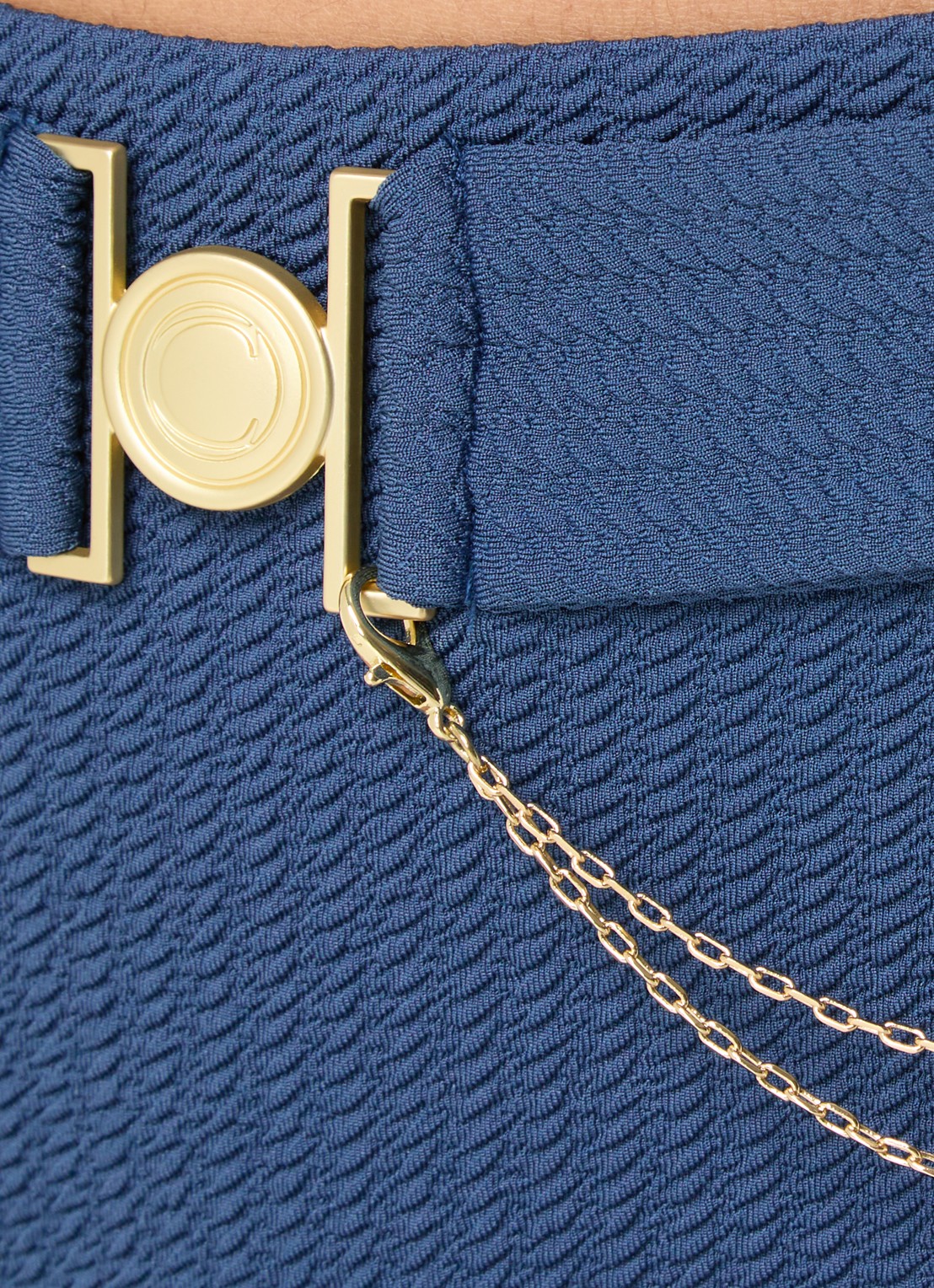 Cyell Midnight Waves high waisted bikinislip met kettingdetail - detail 2 indigo