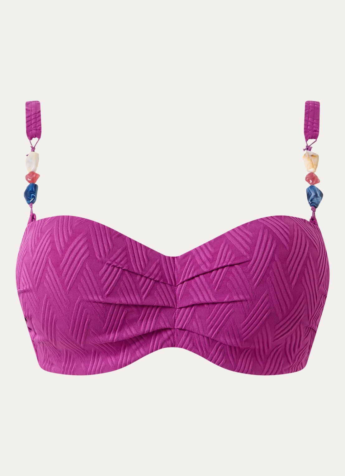 Cyell Viola voorgevormde balconette bikinitop met kralendecoratie - voorkant 4 violet
