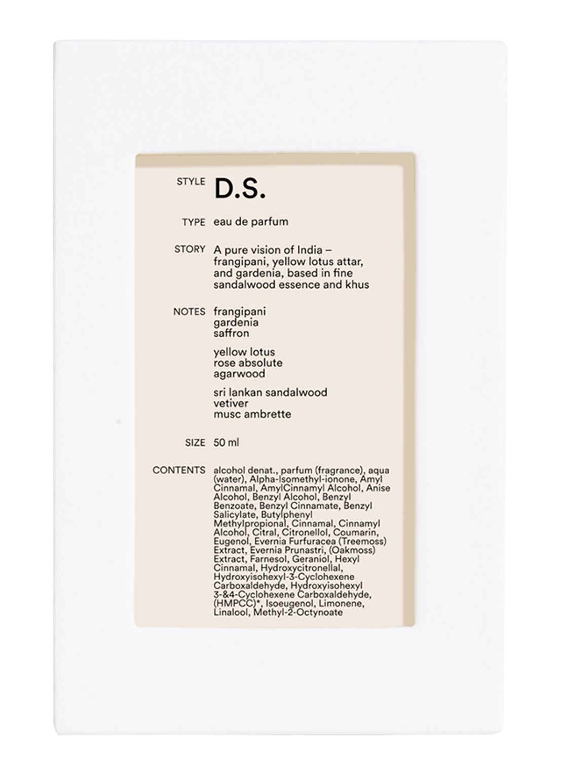 D.S. & Durga D.S. Eau de Parfum - achterkant undefined