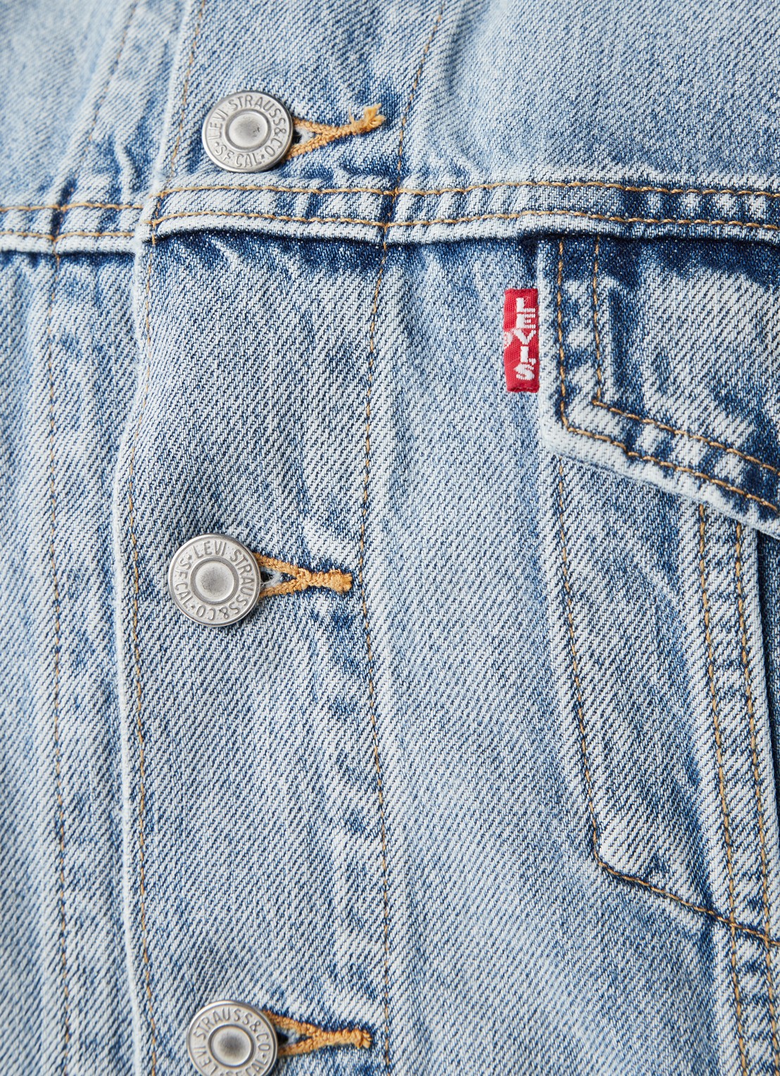 Dad Trucker cropped spijkerjas met korte mouw - detail 3 indigo