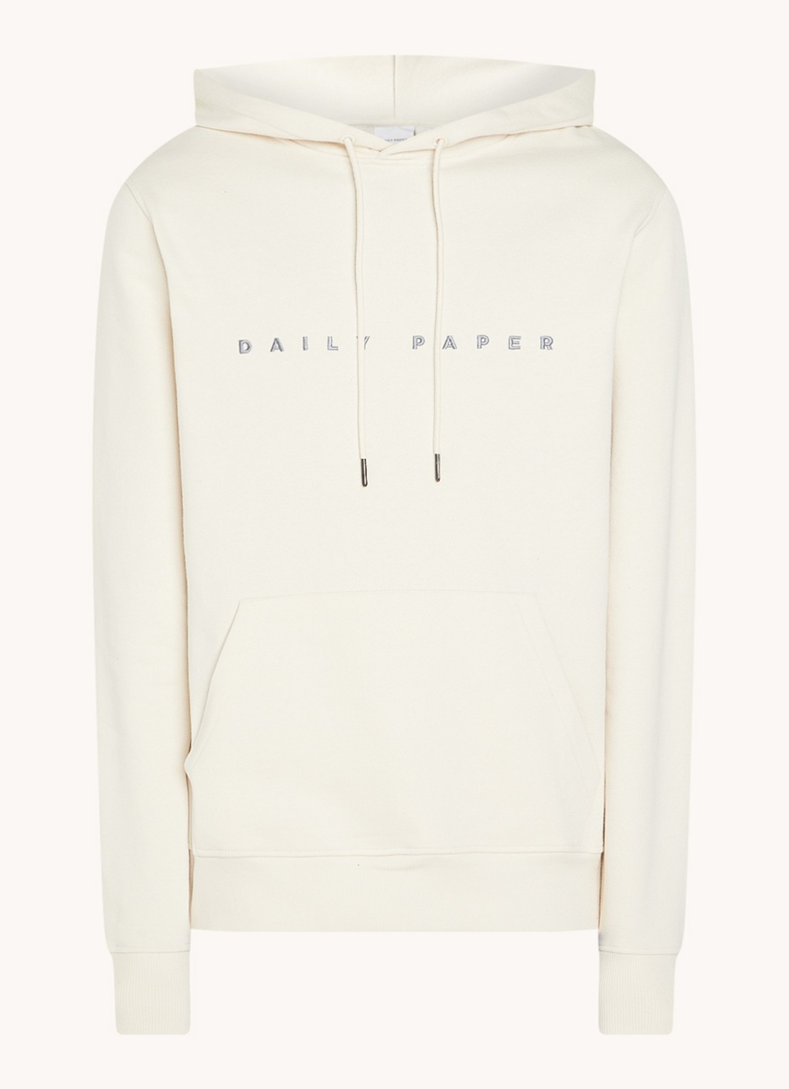 Daily Paper Alias hoodie met logoborduring - voorkant 2 ivoor