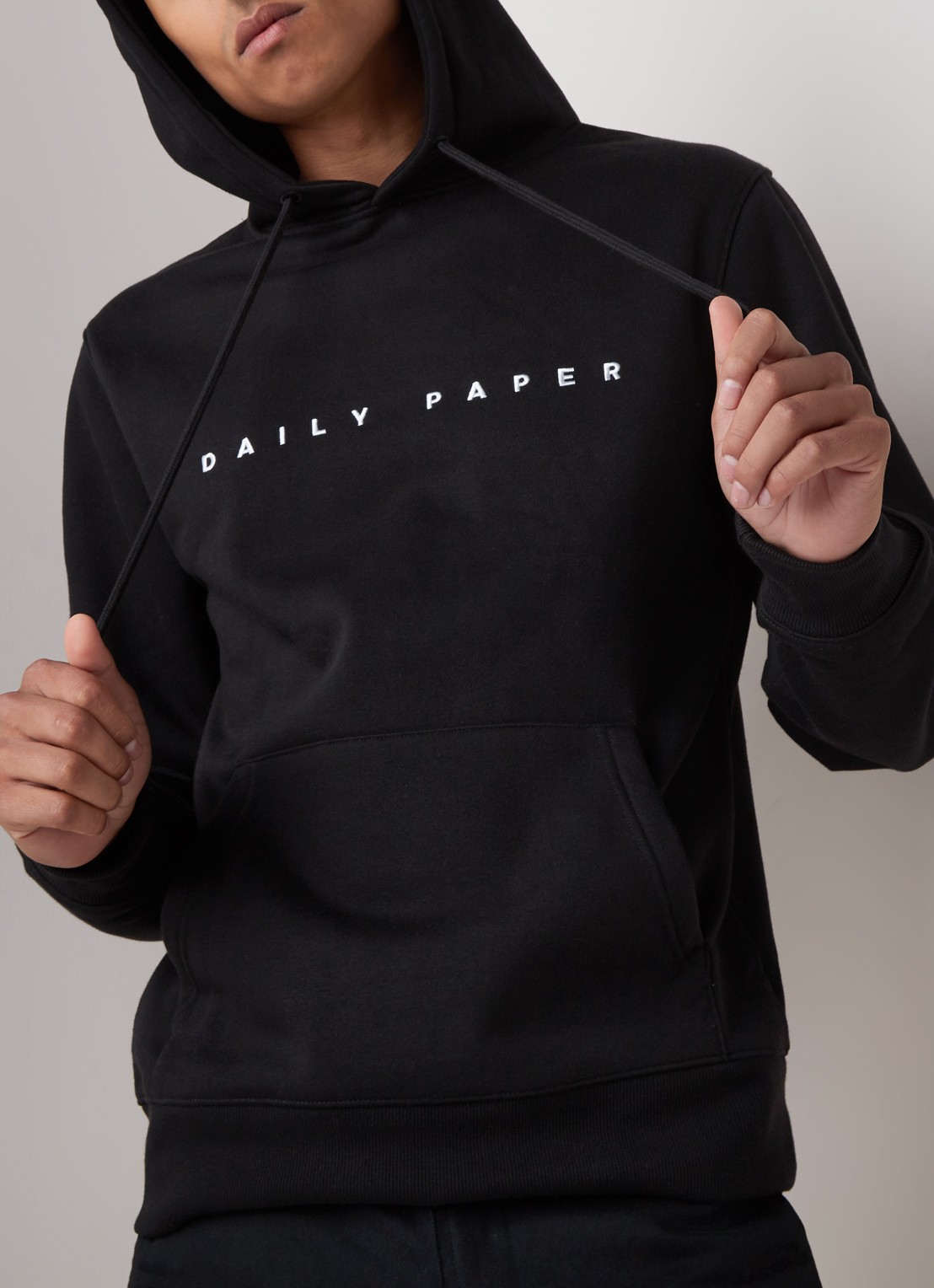 Daily Paper Alias hoodie met logoborduring - detail zwart
