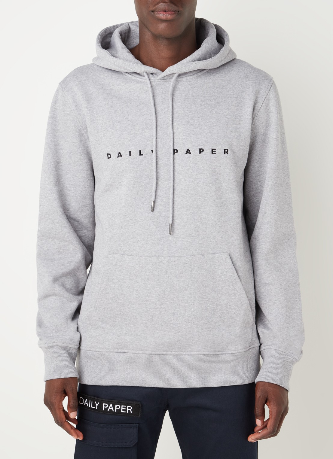 Daily Paper Alias hoodie met logoborduring - detail 4 grijs