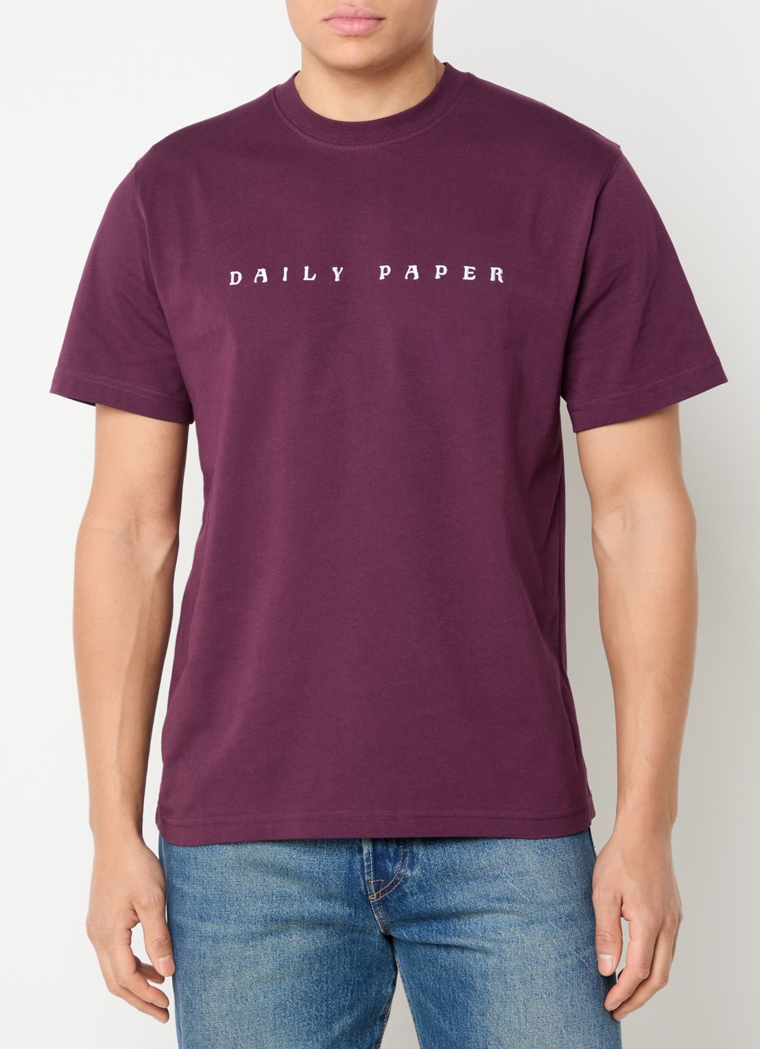 Daily Paper Alias T-shirt met logo- en backprint - detail 4 aubergine