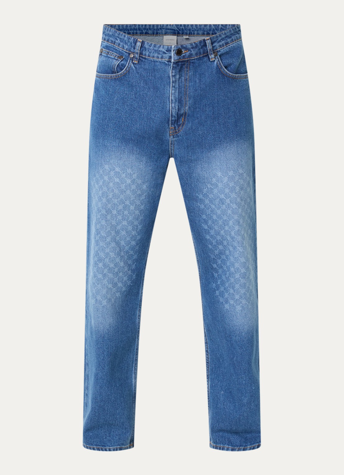 Daily Paper Amba straight leg jeans met logoprint - voorkant 4 indigo