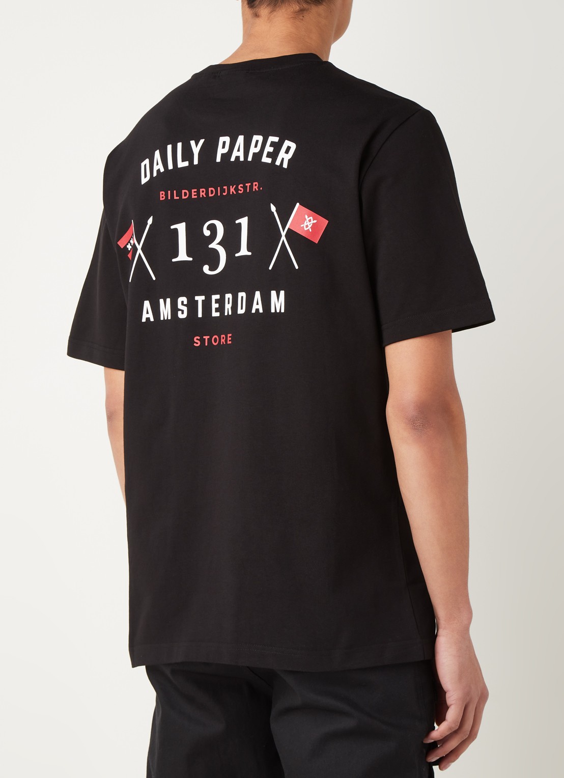 Daily Paper Amsterdam Flagship Store T-shirt met backprint - detail 2 zwart