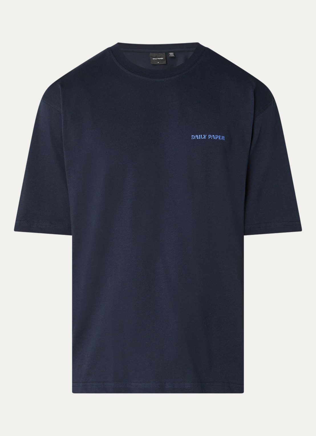 Daily Paper Candle T-shirt met logo- en backprint - voorkant donkerblauw