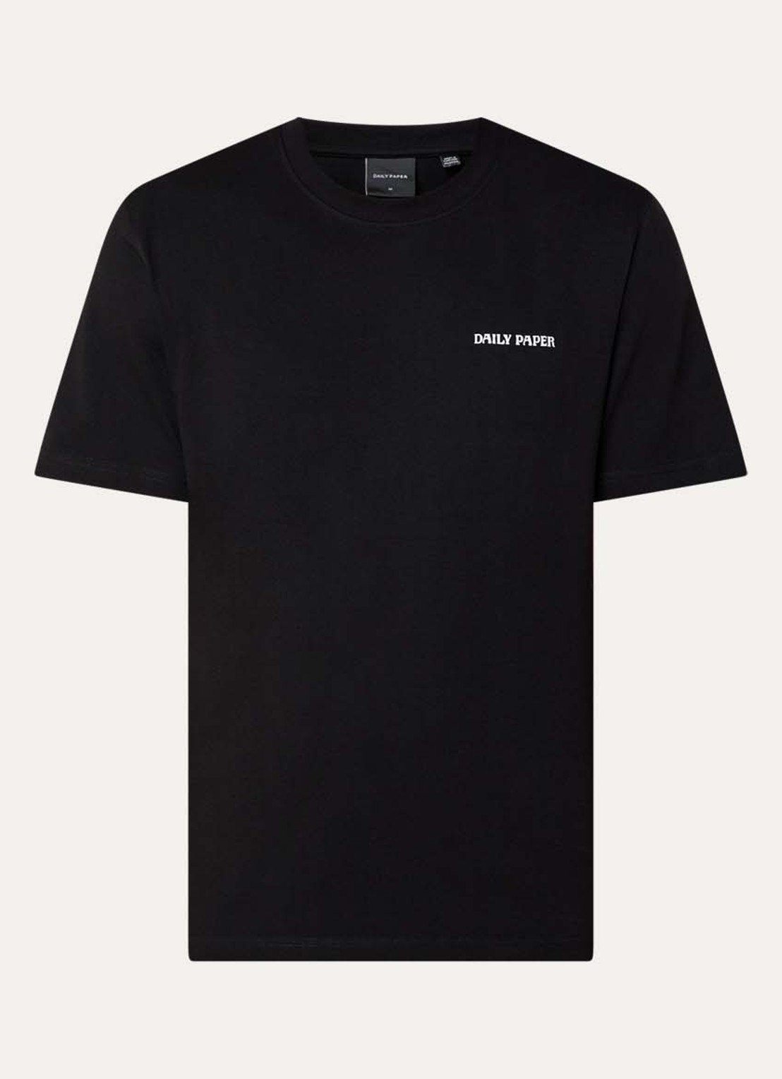 Daily Paper Chain Shield T-shirt met logo- en backprint - voorkant zwart