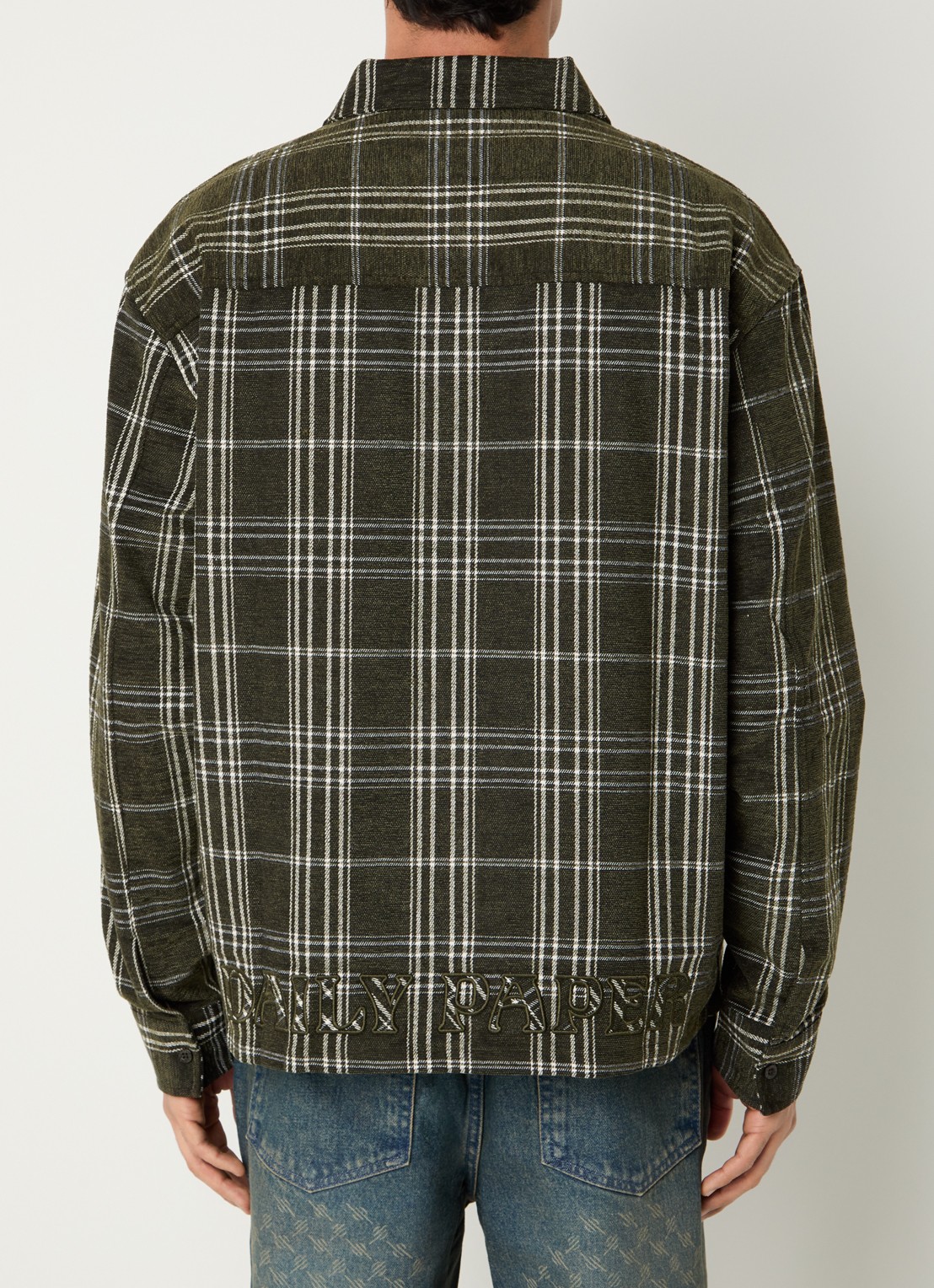 Daily Paper Chinelle overshirt met ruitdessin en klepzakken - achterkant 4 bronsgroen