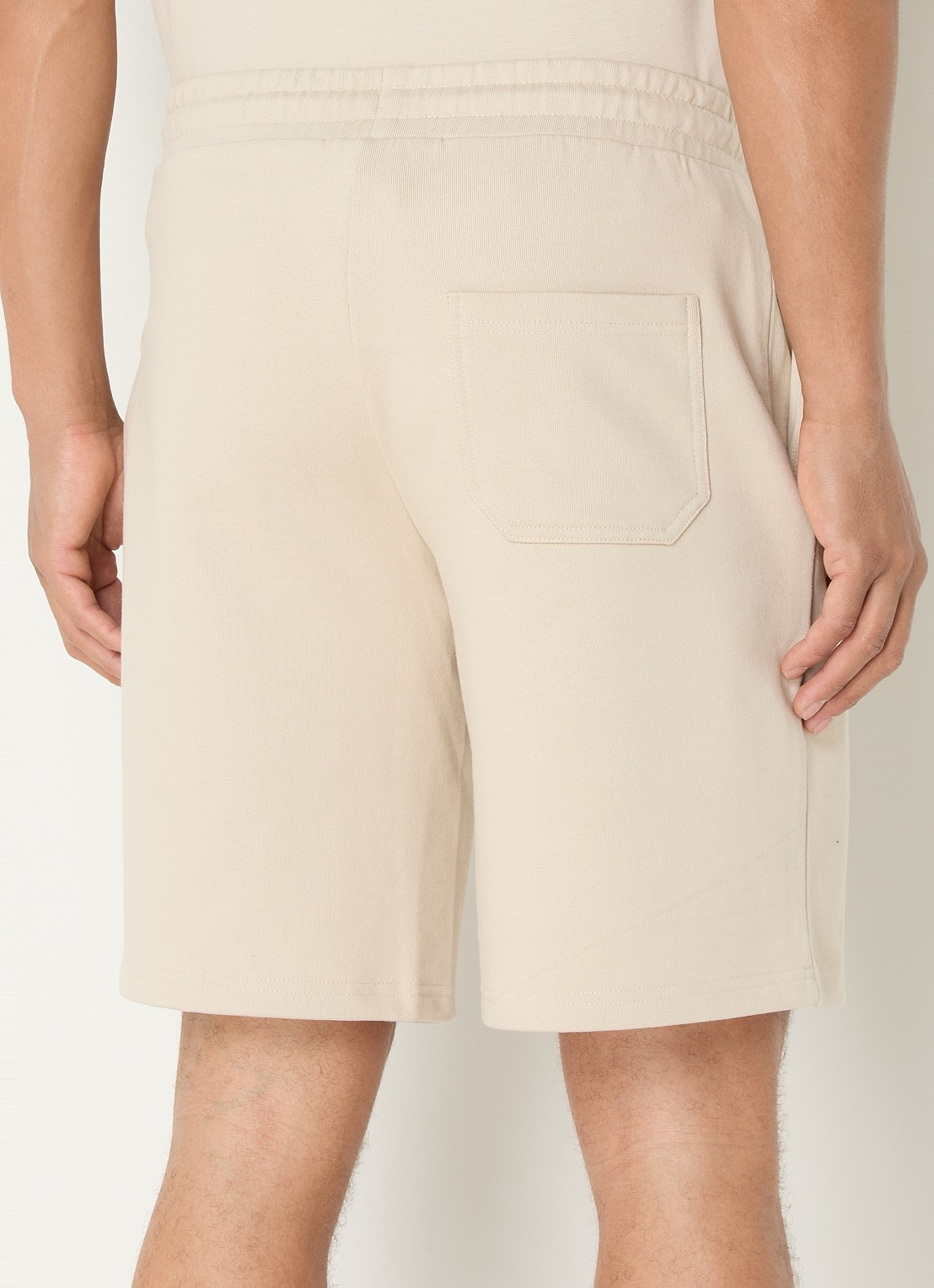 Daily Paper Dais straight fit korte joggingbroek met logo - achterkant beige