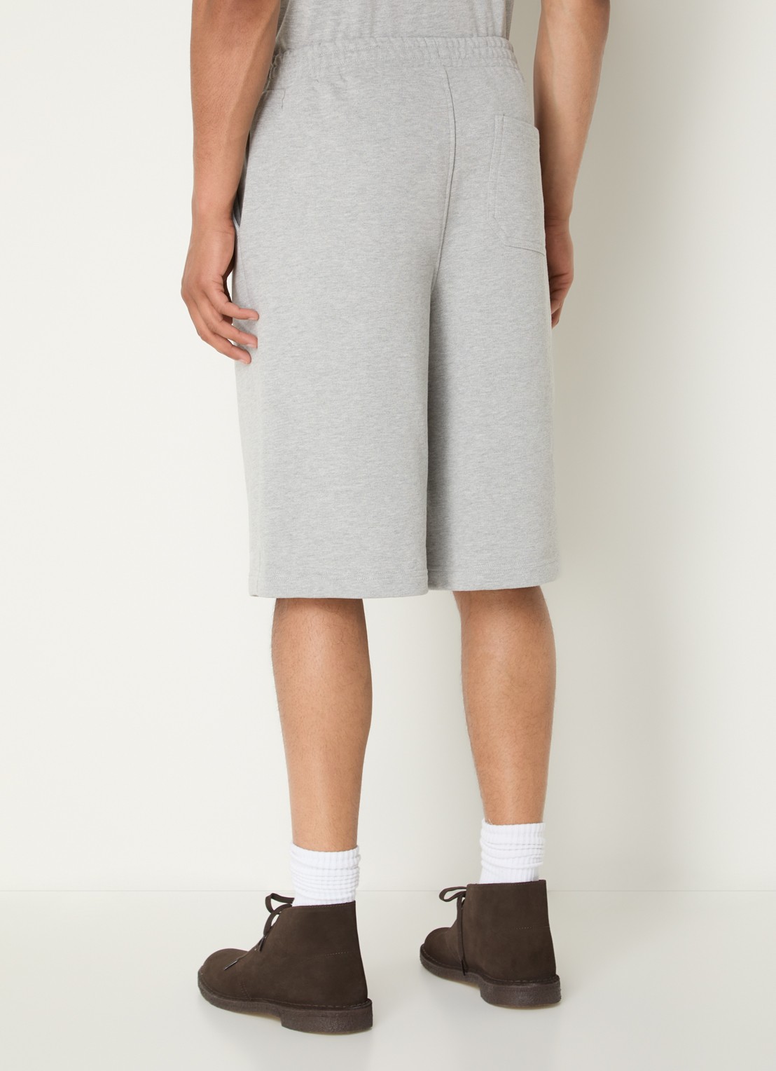 Daily Paper Dias loose fit korte broek met logo - achterkant grijsmele