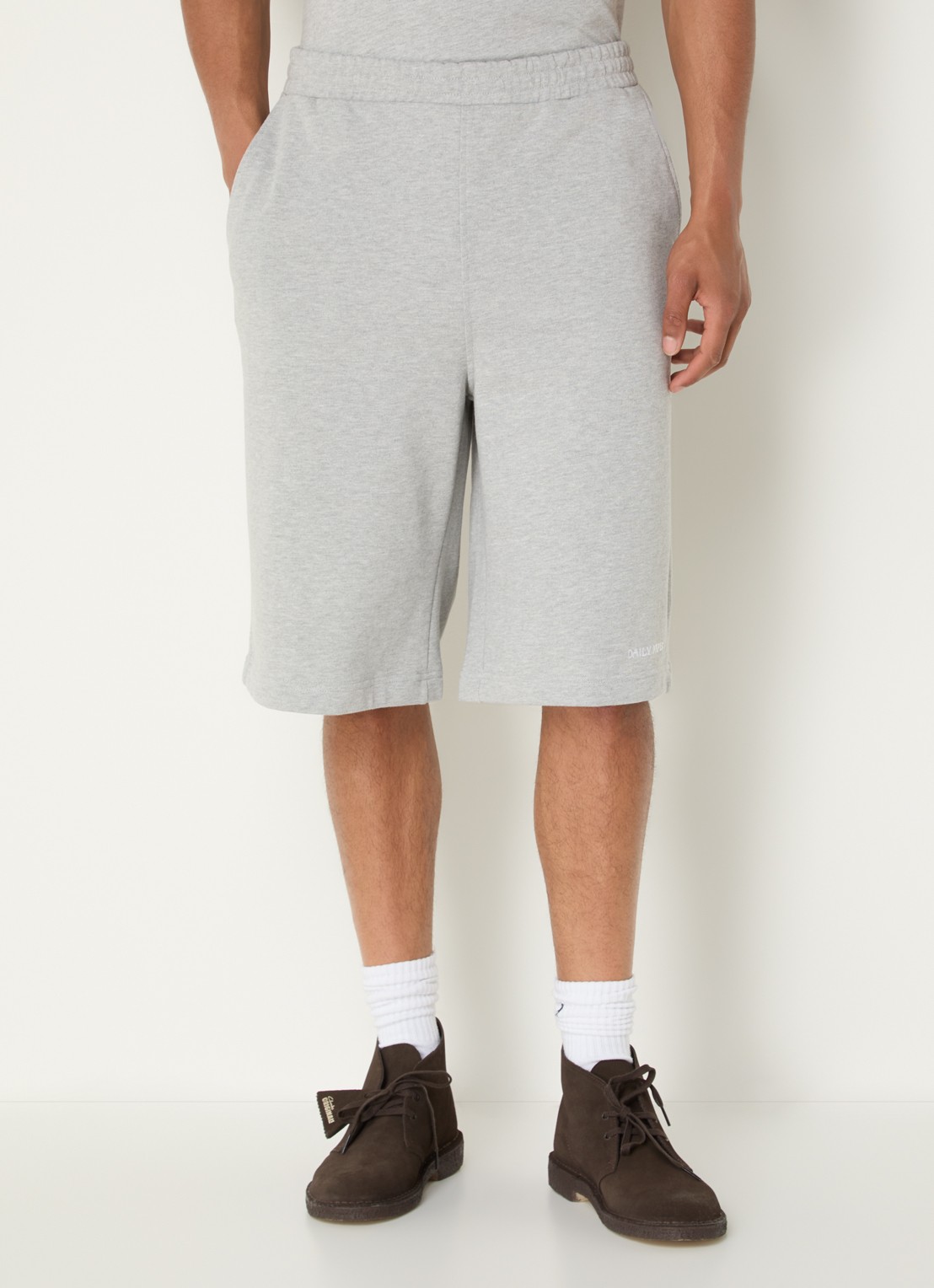 Daily Paper Dias loose fit korte broek met logo - detail 4 grijsmele