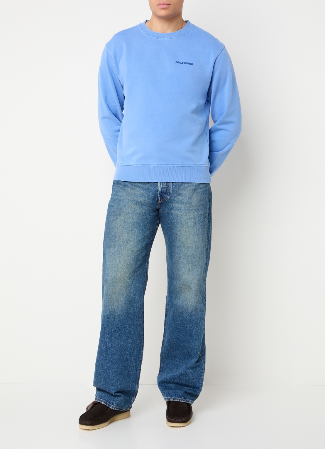 Daily Paper Dias sweater met logo - voorkant 2 blauw