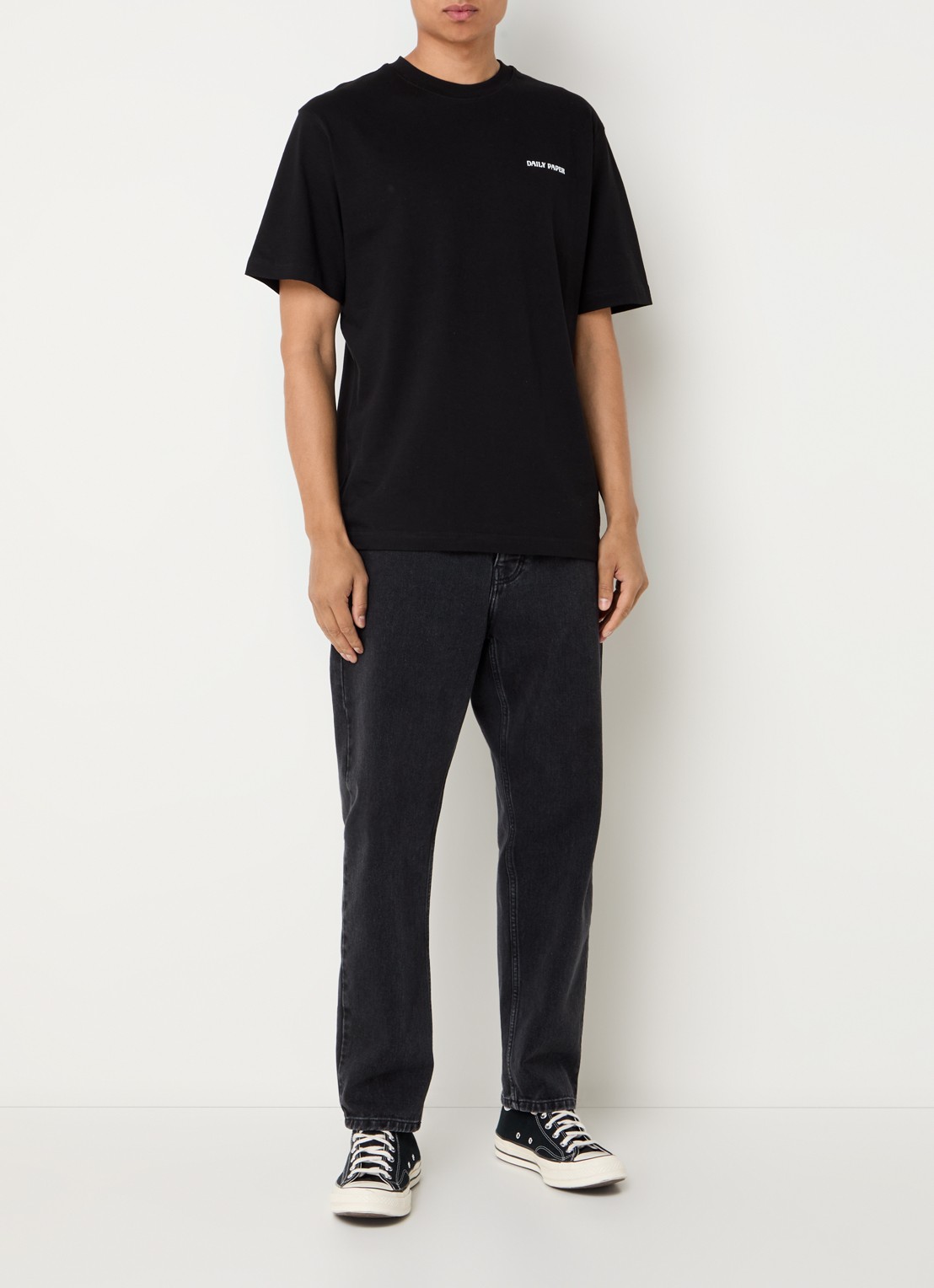 Daily Paper Dias T-shirt met logo - voorkant 4 zwart