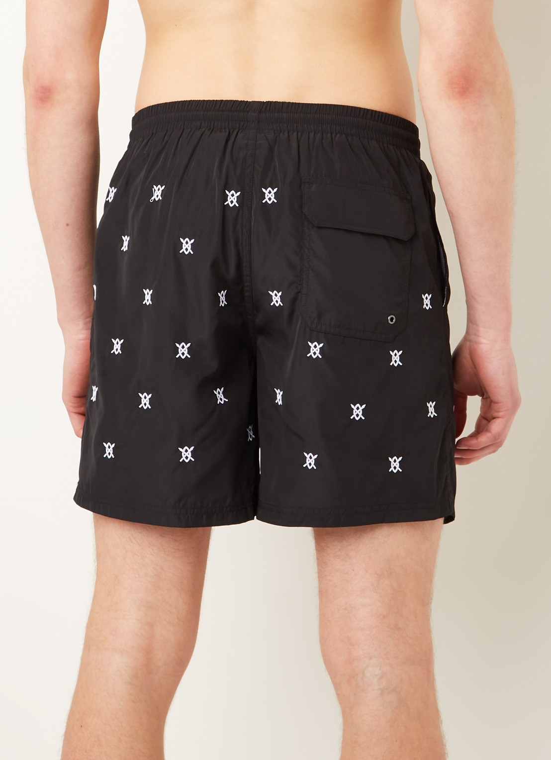 Daily Paper Eswim zwemshorts met logoprint en steekzakken - achterkant zwart