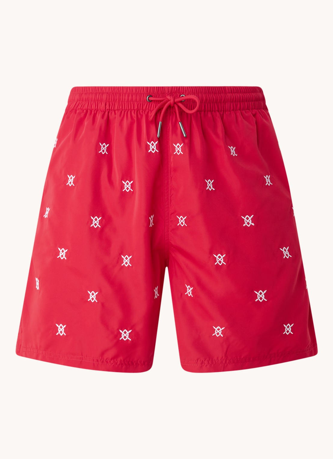 Daily Paper Eswim zwemshorts met logoprint en steekzakken - voorkant 2 rood