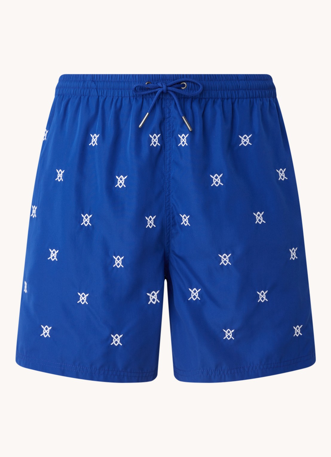 Daily Paper Eswim zwemshorts met logoprint en steekzakken - voorkant kobaltblauw