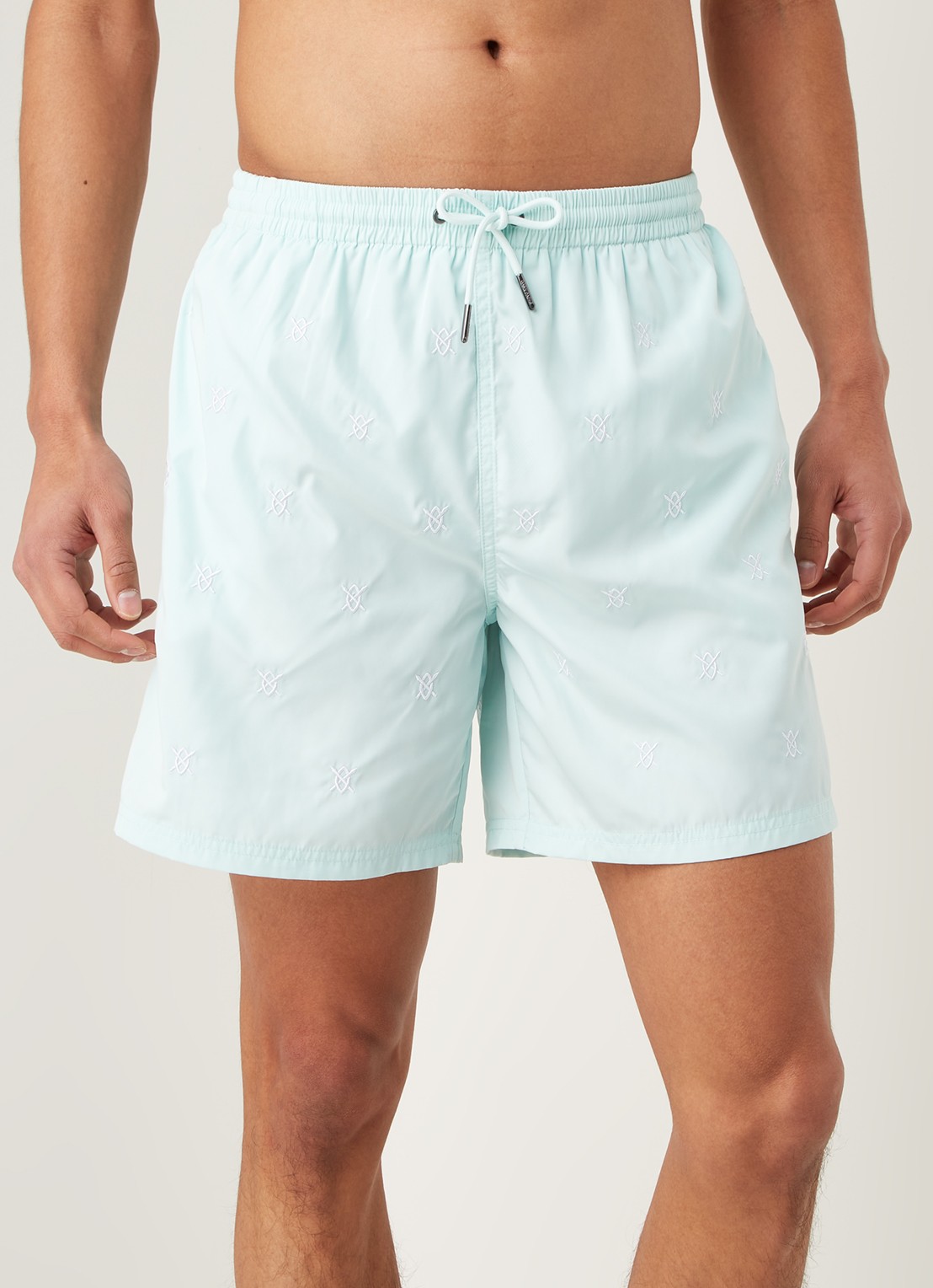Daily Paper Eswim zwemshorts met logoprint en steekzakken - detail mint