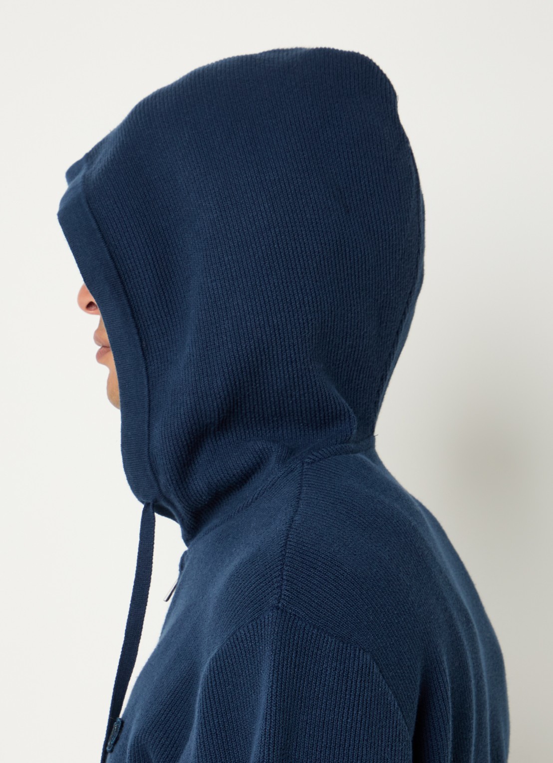 Daily Paper Grofgebreid vest met capuchon - detail 5 donkerblauw