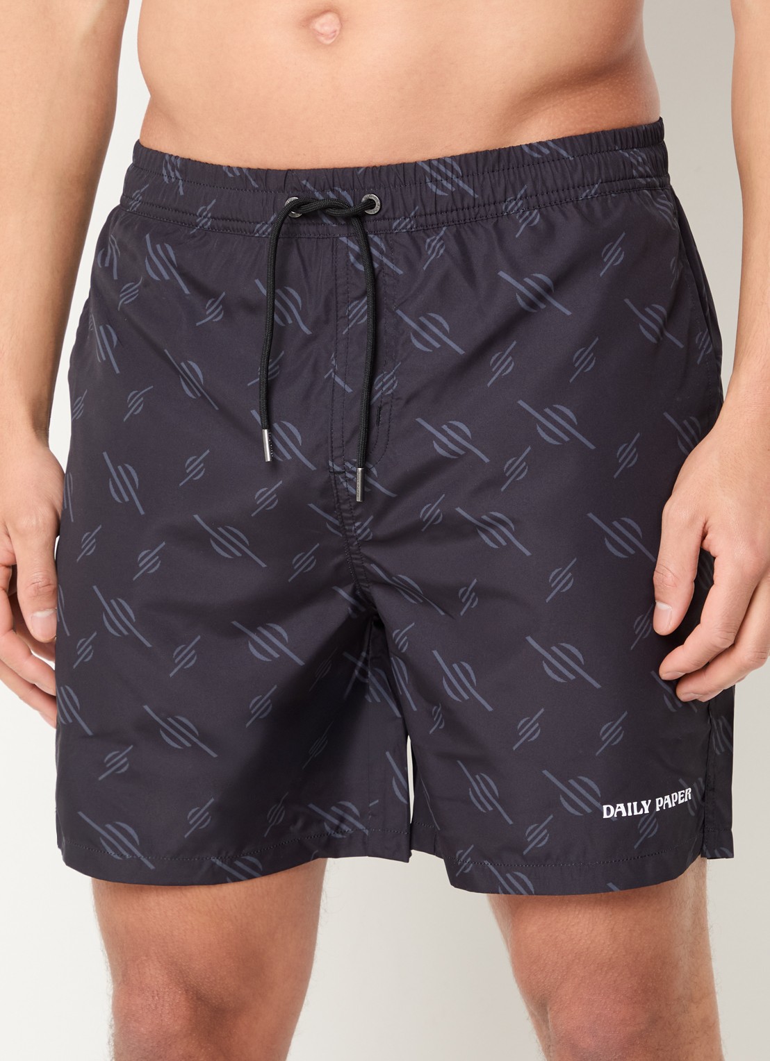 Daily Paper Irregular zwemshort met grafische print - detail zwart