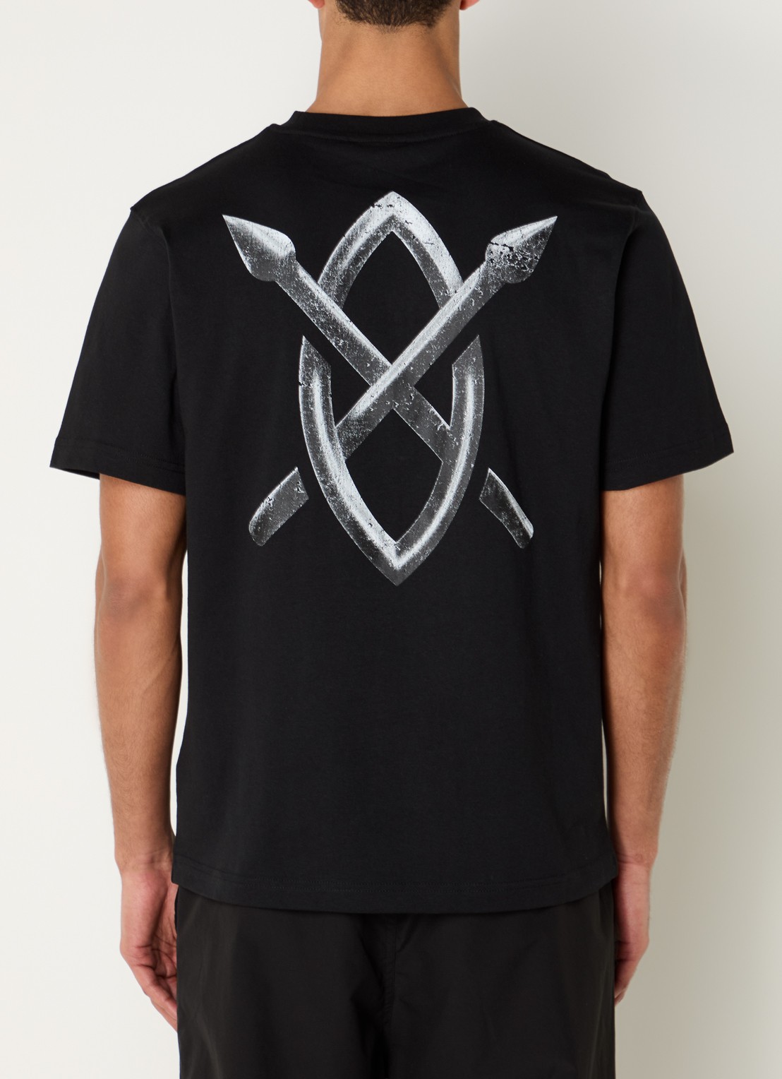 Daily Paper Metal Shield T-shirt logo- en backprint - detail 4 zwart