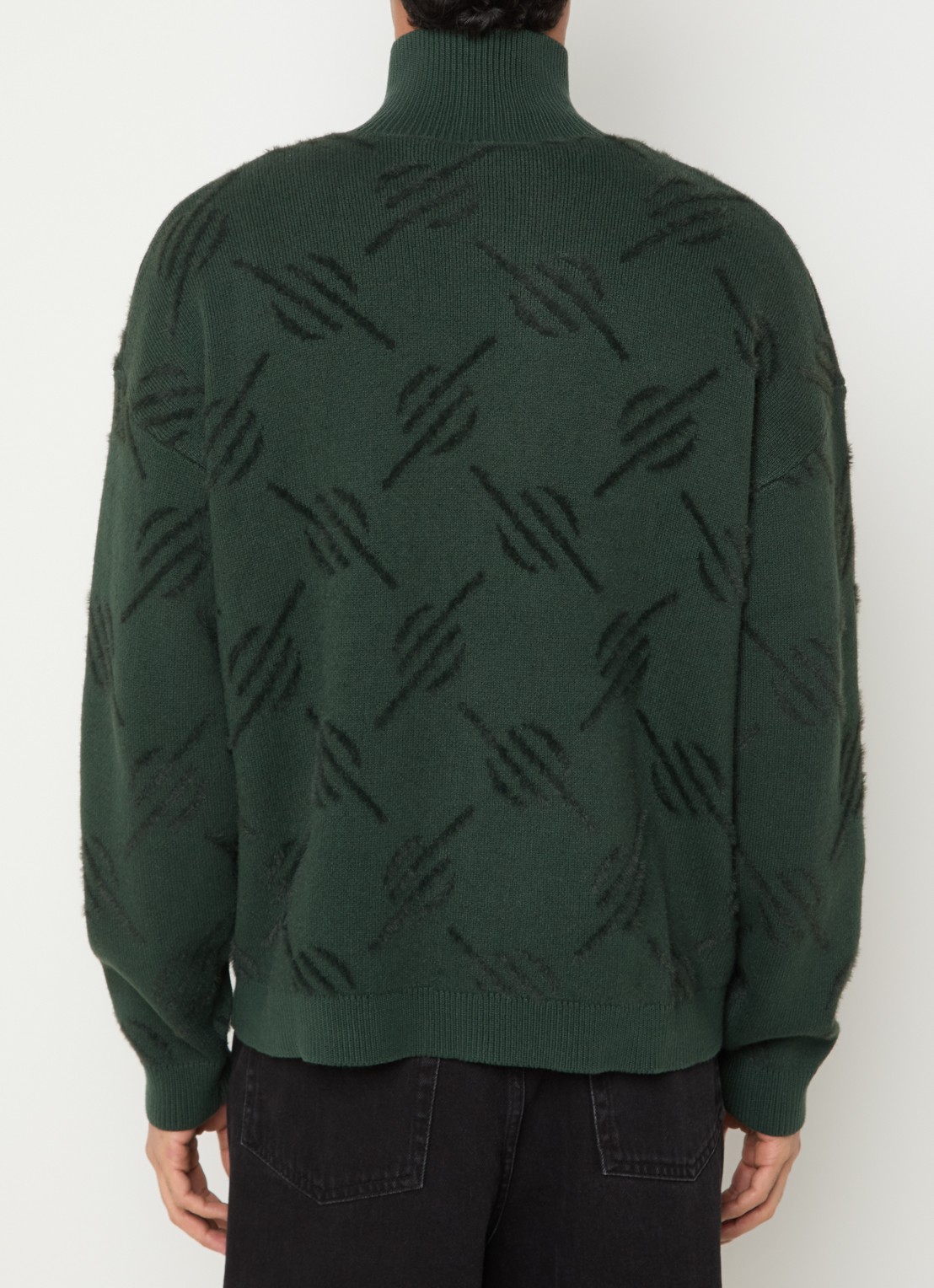 Daily Paper Monogram fijngebreid vest met opstaande kraag - achterkant groen