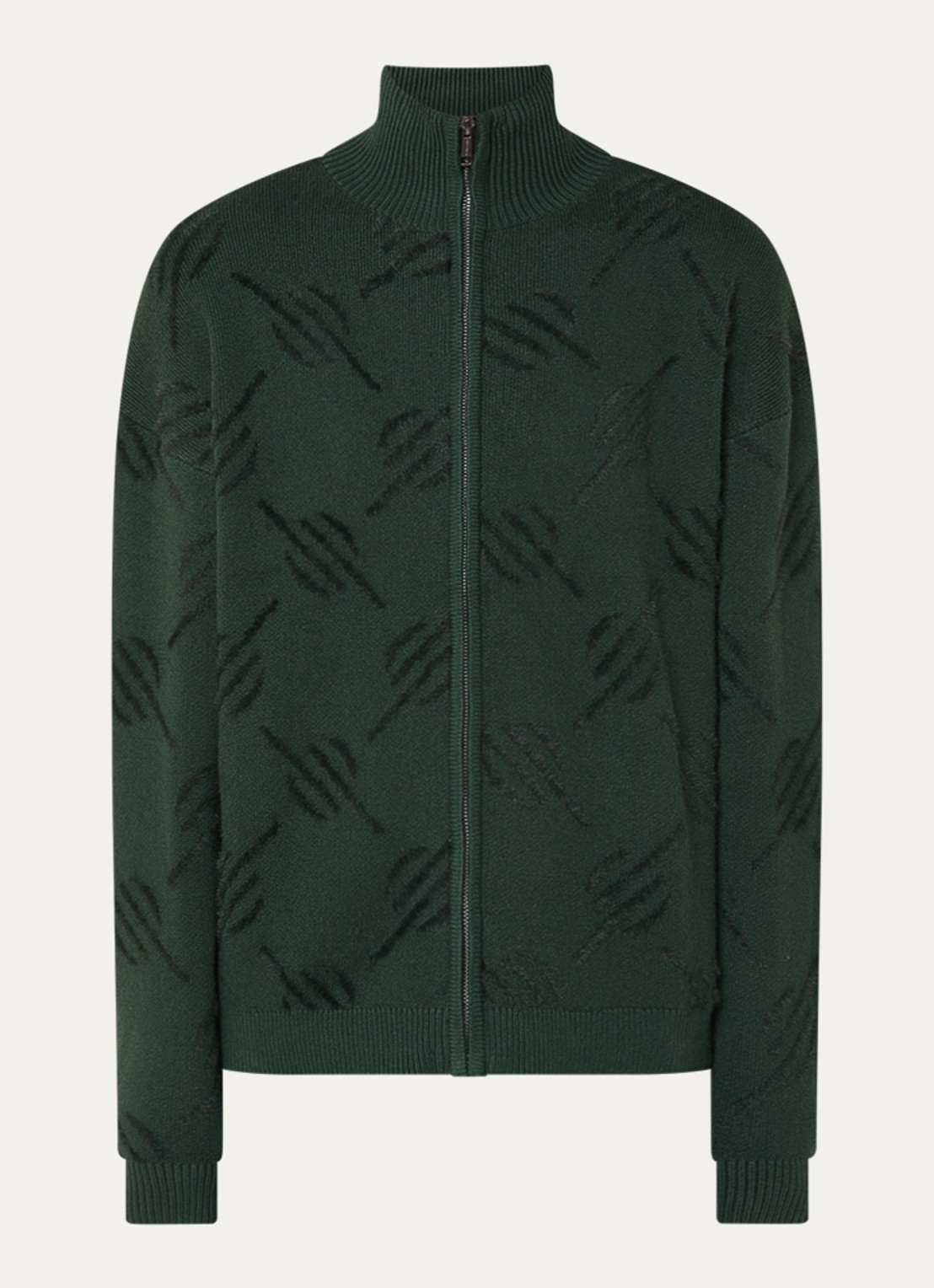 Daily Paper Monogram fijngebreid vest met opstaande kraag - voorkant 3 groen