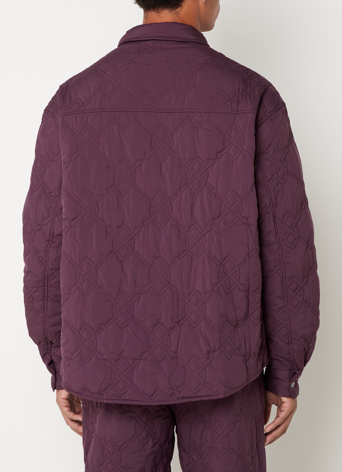 Daily Paper Najub gewatteerd overshirt met logo quilt patroon  - achterkant 4 aubergine