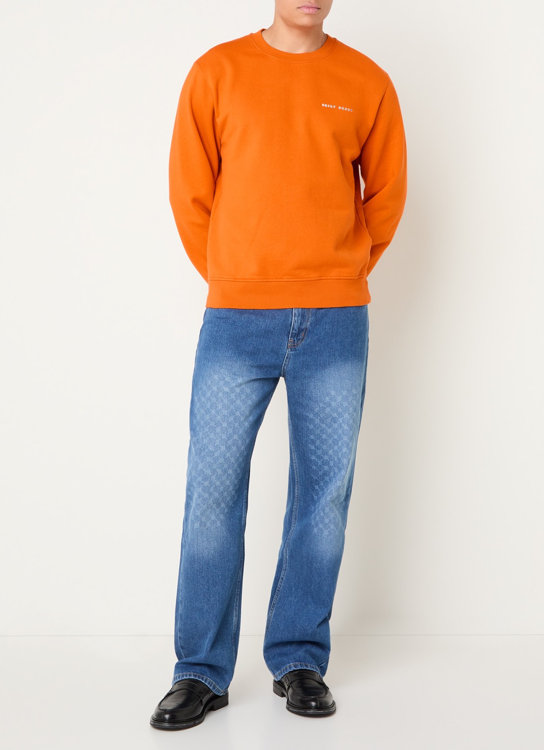 Daily Paper Origami sweater met logo- en backprint - voorkant 4 orange