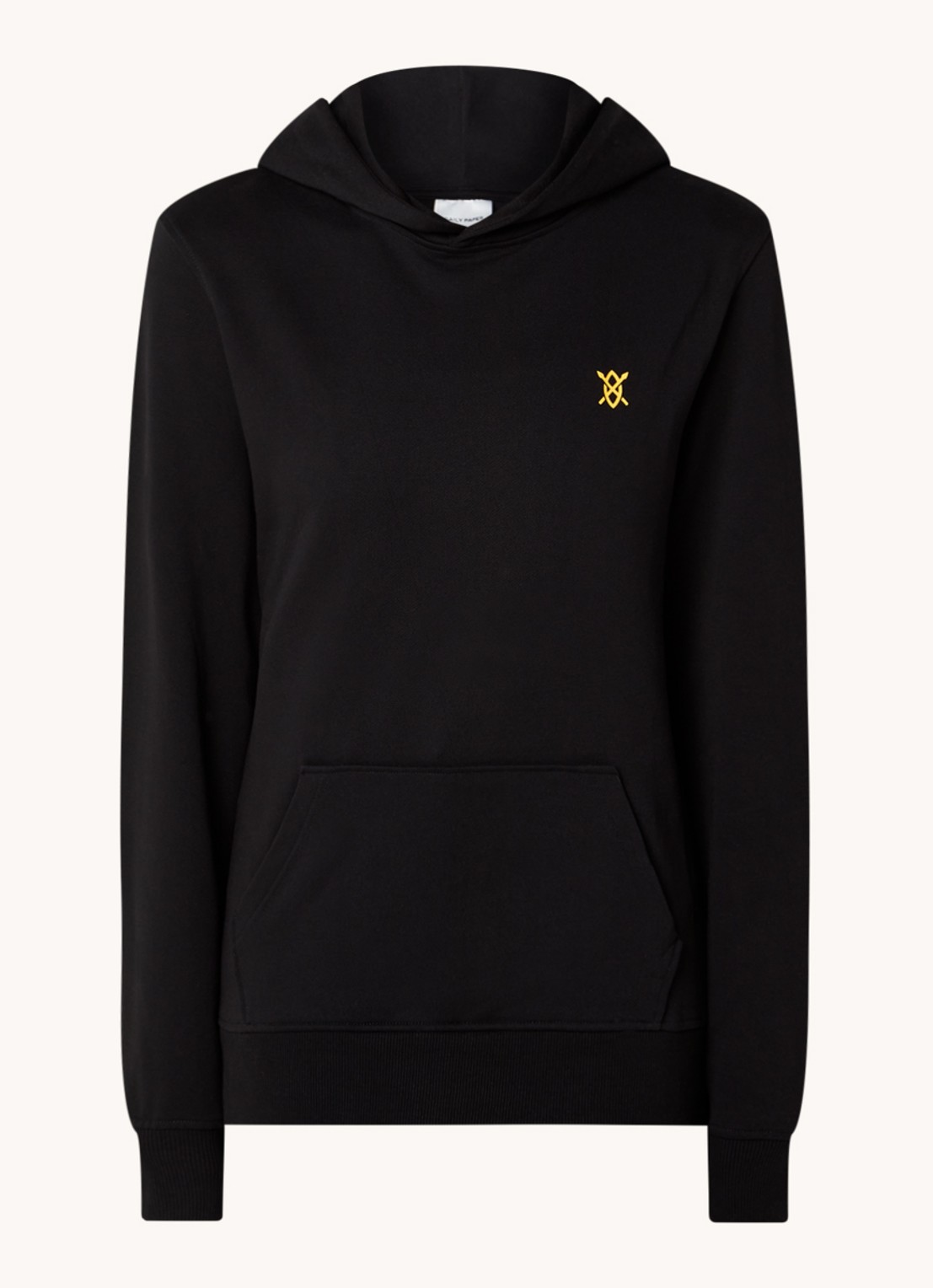 Daily Paper Paisy hoodie van biologisch katoen met logo- en backprint - voorkant zwart