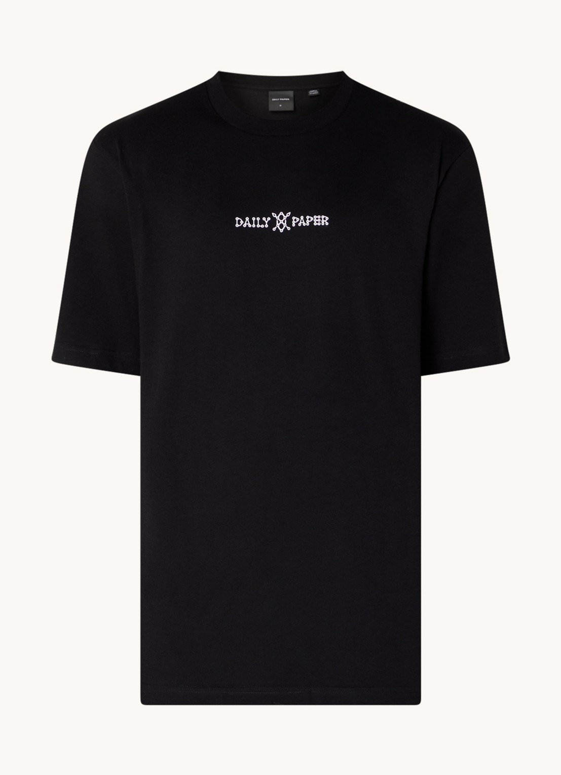 Daily Paper Raysan T-shirt met logo- en backprint  - voorkant 3 zwart