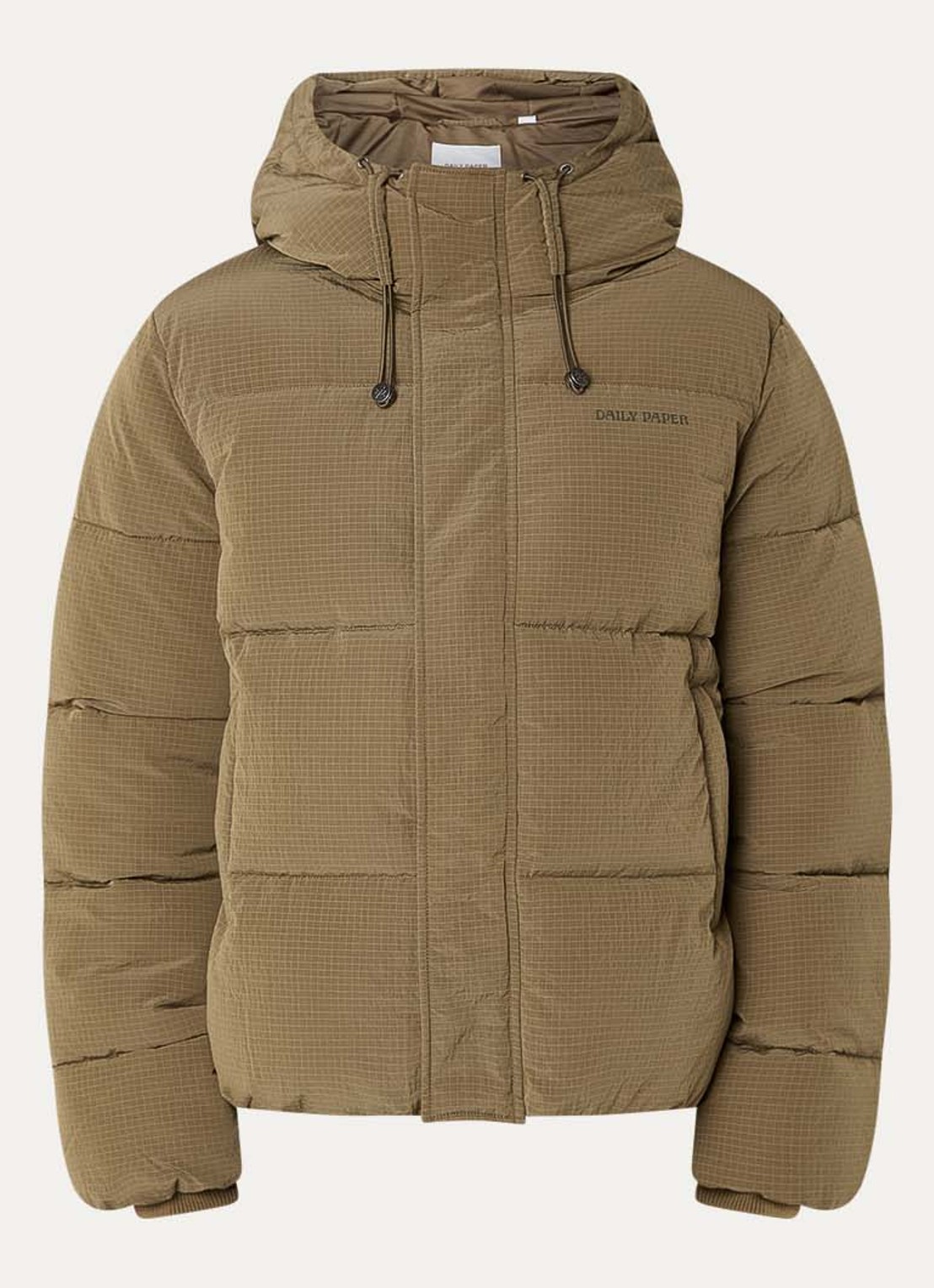 Daily Paper Ripstop puffer jack met logo - voorkant 2 mosgroen