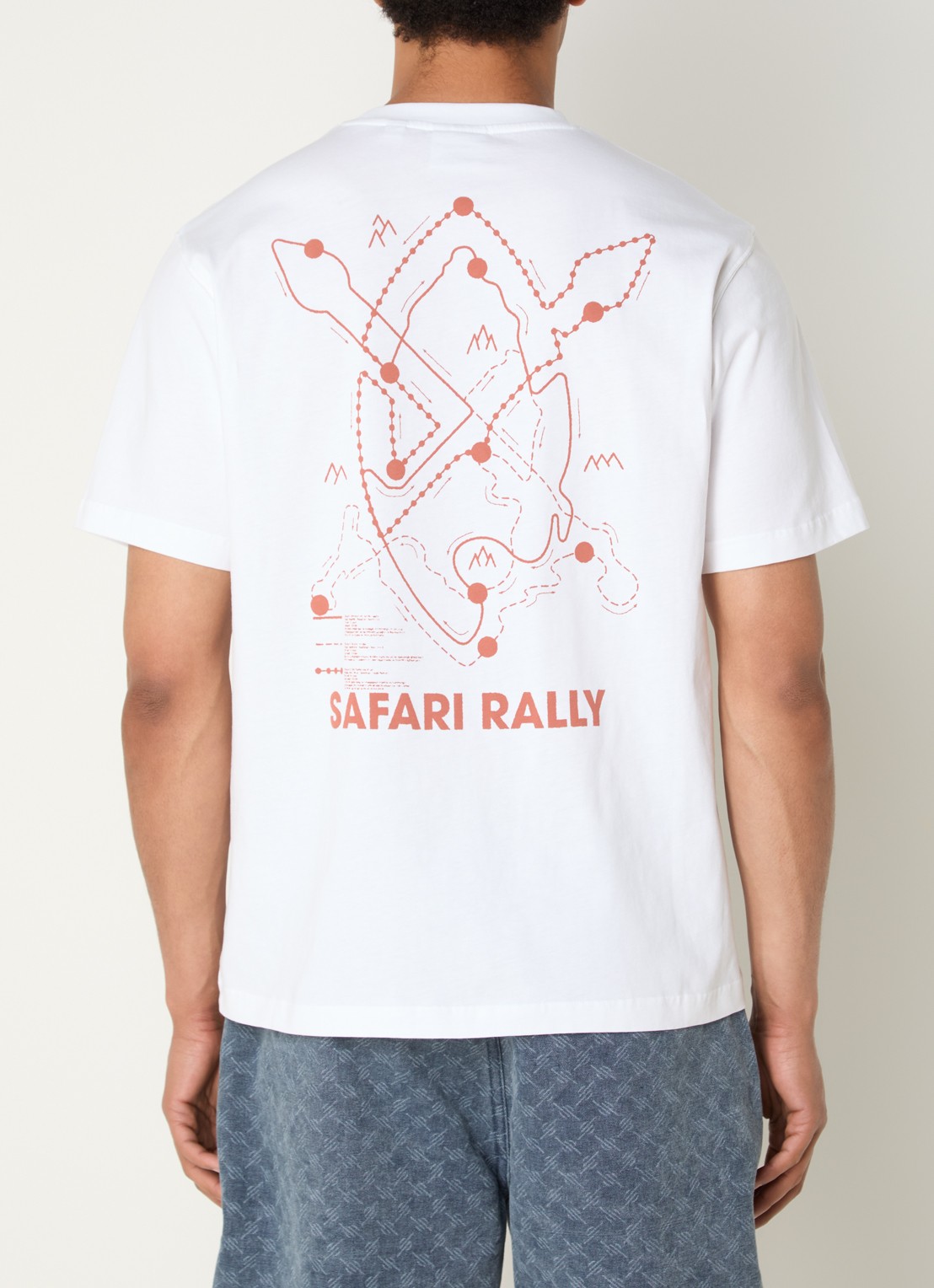 Daily Paper Safari Rally T-shirt met logo- en backprint - detail wit