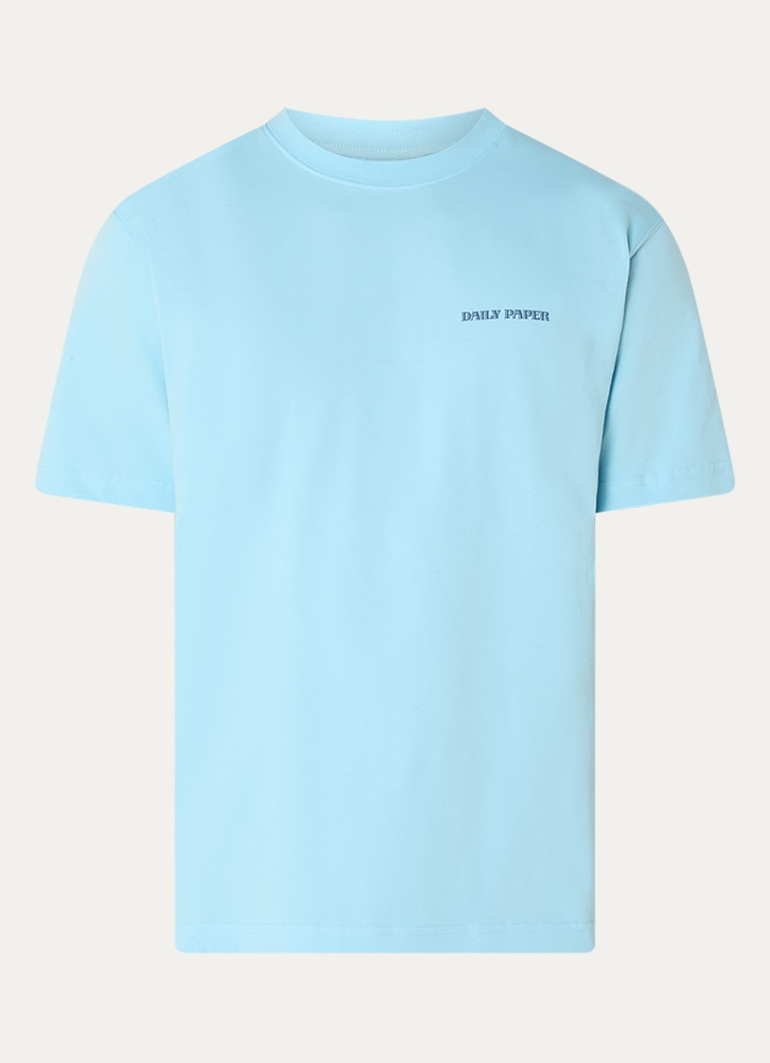 Daily Paper Safari Rally T-shirt met logo- en backprint - voorkant 3 lichtblauw