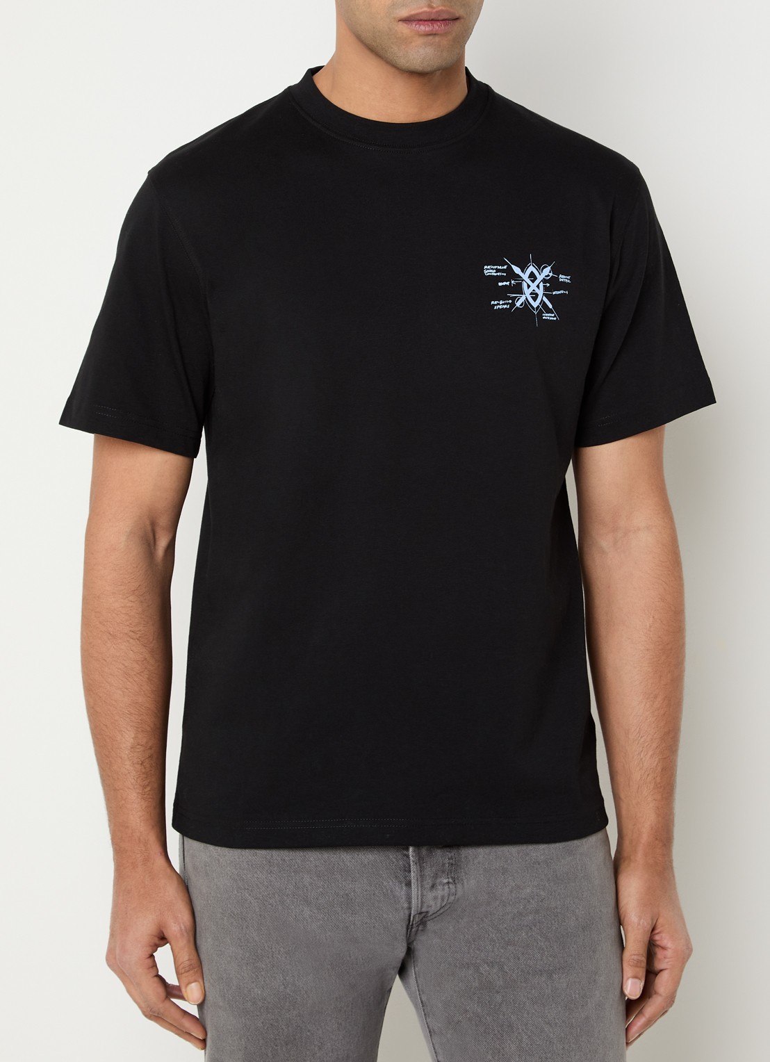 Daily Paper Shield Evolution T-shirt met logo- en backprint - achterkant 2 zwart